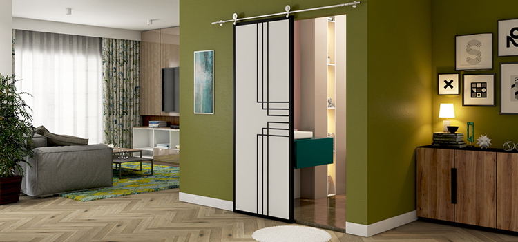 sliding bathroom door installation in Beverly Hills